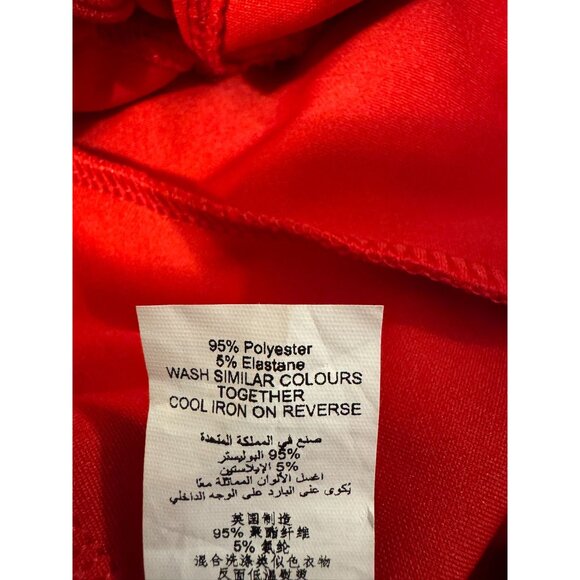 NWT MISSGUIDED Off-The-Shoulder Medium Red Ruffle Thong Bodysuit Flirty Stretch - Picture 9 of 10